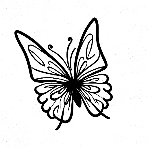 Blue Butterfly tattoo design idea