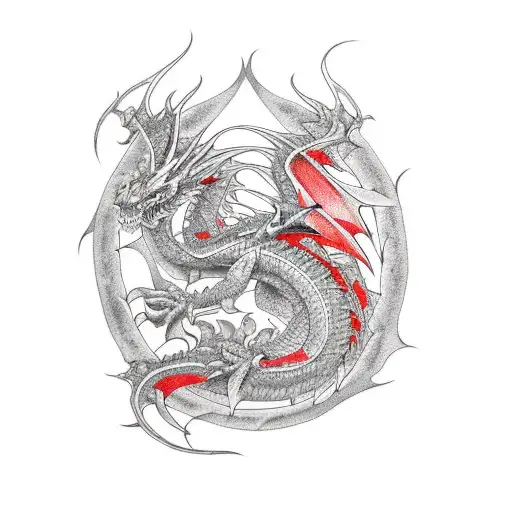 red dragon  tattoo design idea