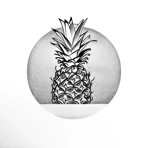 Pineapple orange tattoo design idea