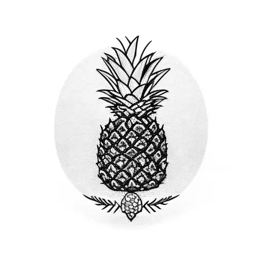 Pineapple and orange tattoo design idea