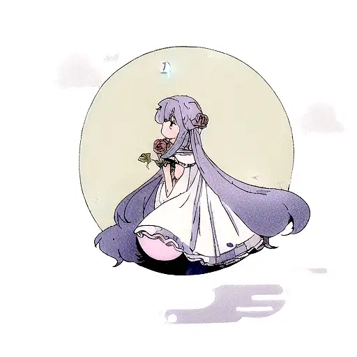 a rose with a moon and a name "Luna"  tattoo design idea