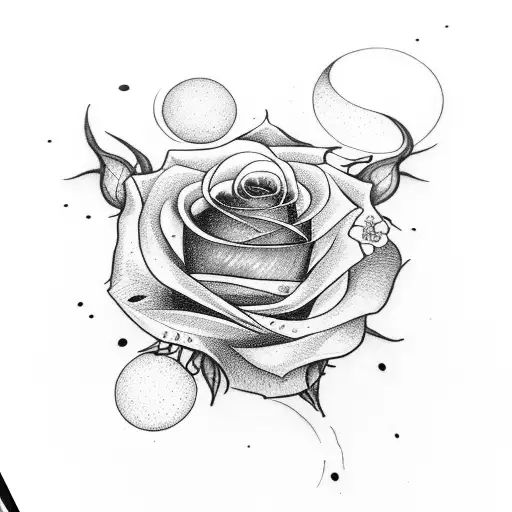 a rose with a moon and a name "Luna"  tattoo design idea