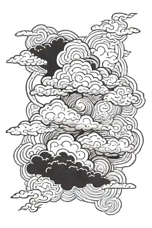 dark clouds tattoo design idea