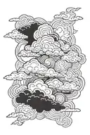 dark clouds tattoo design idea
