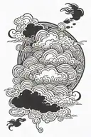 dark clouds tattoo design idea