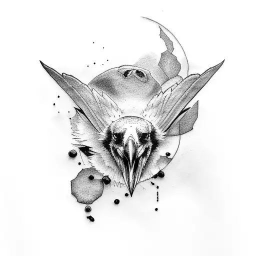 Raven tattoo design idea