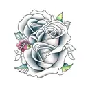 Julio cesar imperador, com rosas coloridas ao redor, e a frase veni vidi vici tattoo design idea
