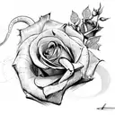 snake with roses tattoo design idea