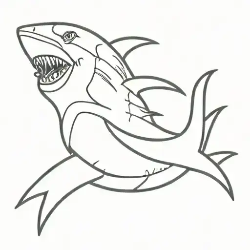 pirate riding a shark fin tattoo design idea