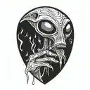 Alien smoking weed tattoo design idea