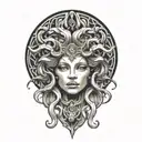 Medusa gorgon tattoo design idea