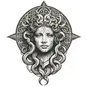 Medusa gorgon tattoo design idea