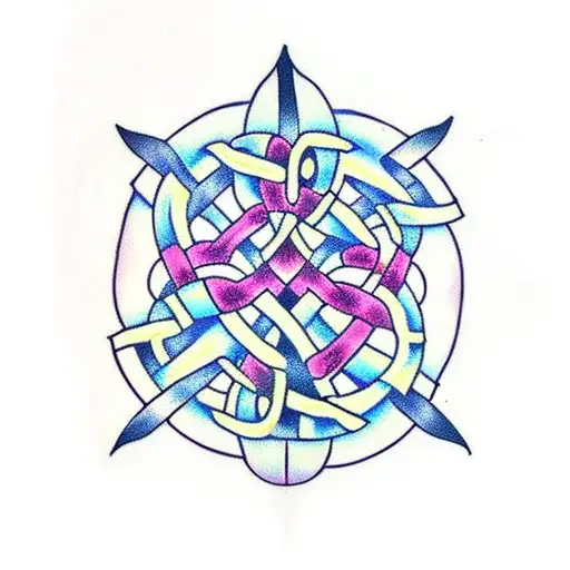 celtic knot father daughter tattoo design idea