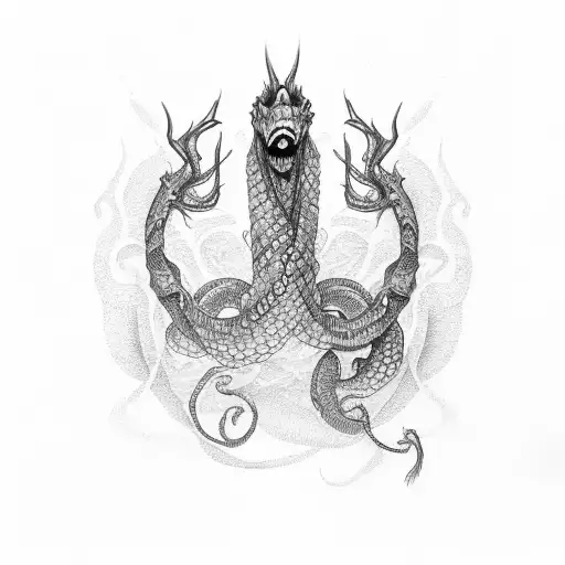 sea serpent  tattoo design idea