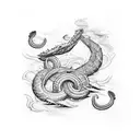 sea serpent  extended  tattoo design idea