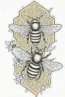 bee and honeycomb tattoo design idea