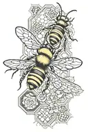 bee and honeycomb tattoo design idea