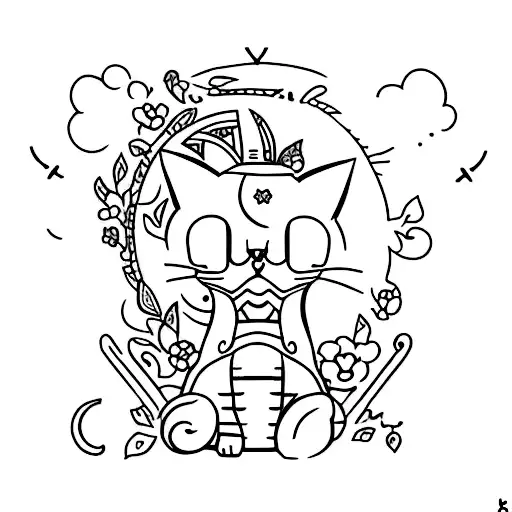 i want a cat tatto and the cat should lie on its back and i like it look chubby and cute tattoo design idea