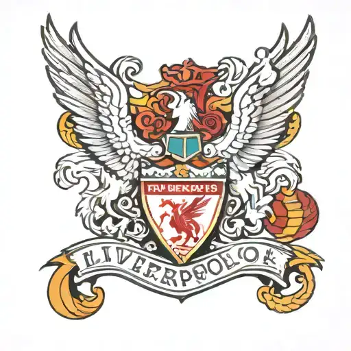 Liverpool fc logo with white iris in birds beak tattoo design idea