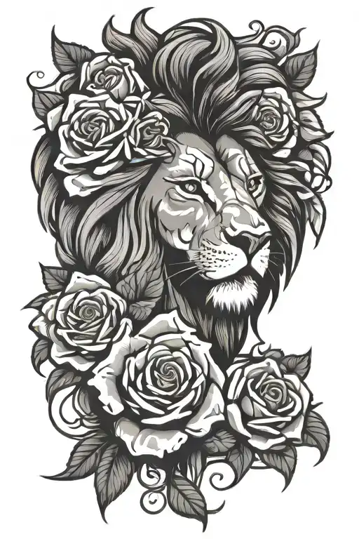 Lion Head and roses and Isaiah 54:17, and ripped skin  Mexican flag tattoo design idea