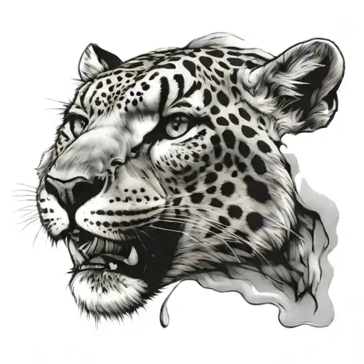 Snow leopard tattoo design idea