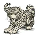 Snow leopard tattoo design idea