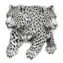 Snow leopard tattoo design idea