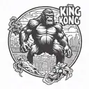 King Kong with date 7.10.2023 tattoo design idea