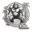 King Kong with date 7.10.2023 tattoo design idea