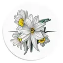 daffodils, daisies, and narcissus  tattoo design idea