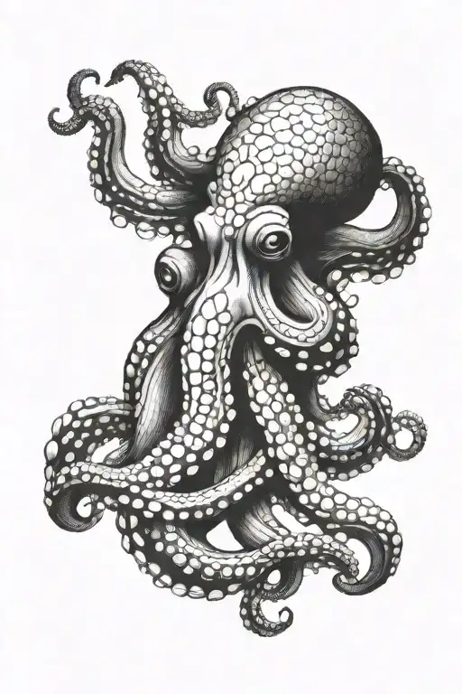 octopus wrapped tattoo design idea