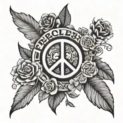 peace love and prosperity tattoo design idea