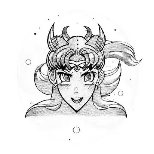 Sailor Moon character in a new-school style tattoo design idea