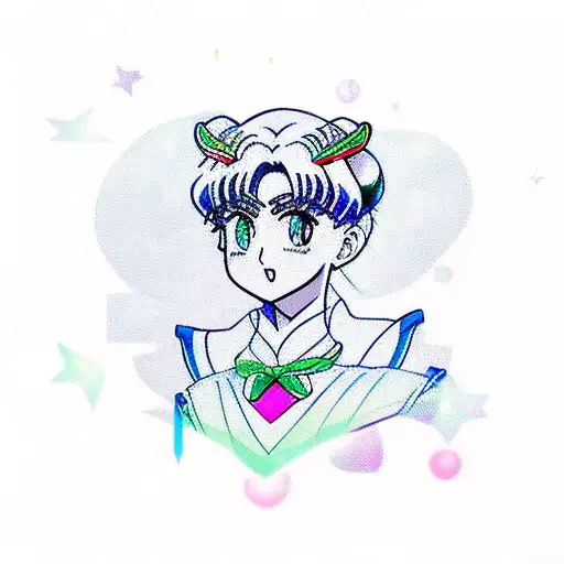 Sailor Moon character in a new-school style tattoo design idea