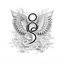 Alphabet 'G' with wings tattoo design idea