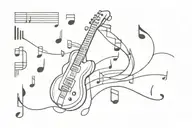 music y2k trampstamp tattoo design idea