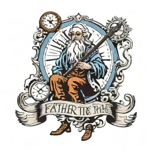 father time tattoo design idea