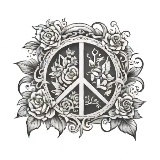Peace and growth strength family tattoo design idea