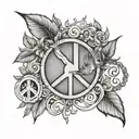 Peace and growth strength family tattoo design idea