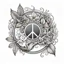 Peace and growth strength family tattoo design idea