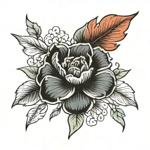 birth flower for january, february, june, july, october, december tattoo design idea
