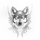 A tattoo featuring a crow and a wolf tattoo design idea