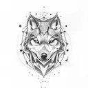 A tattoo featuring a crow and a wolf tattoo design idea