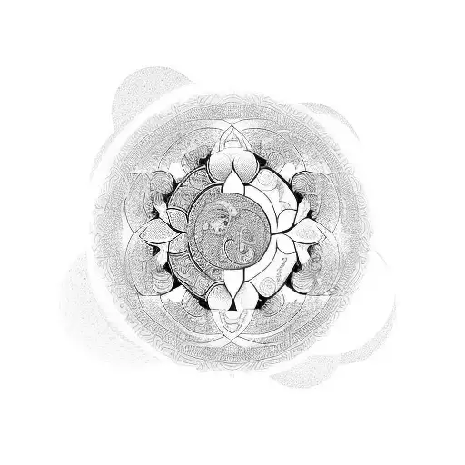 yin yang, buddism, philosophy  tattoo design idea