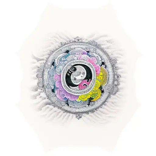 yin yang, buddism, philosophy  tattoo design idea