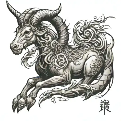 capricorn zodiac japanese tattoo design idea