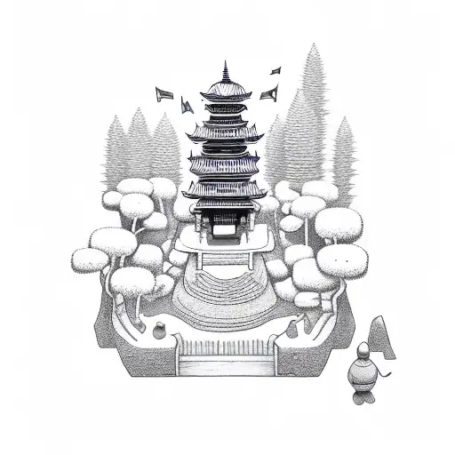 Green army men in a zen garden tattoo design idea