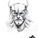 odin and his raven tattoo design idea