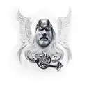 odin and his raven tattoo design idea