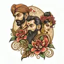 sukh love preet tattoo design idea